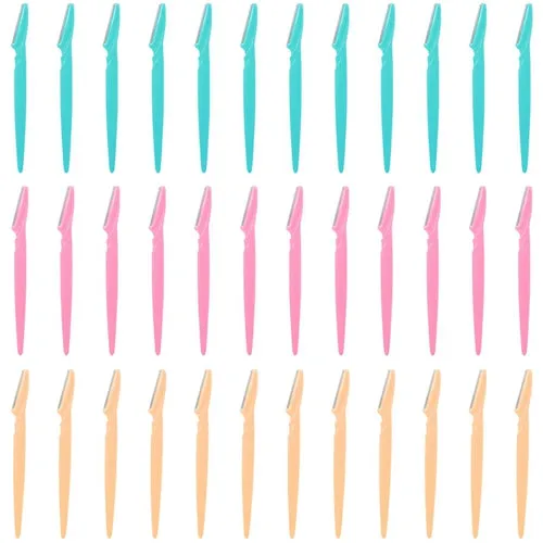 36pcs Women Eyebrow Razor Trimmer Facial Hair Remover Blade Safety Bikini Trimmer Shaper Shaver - Multi