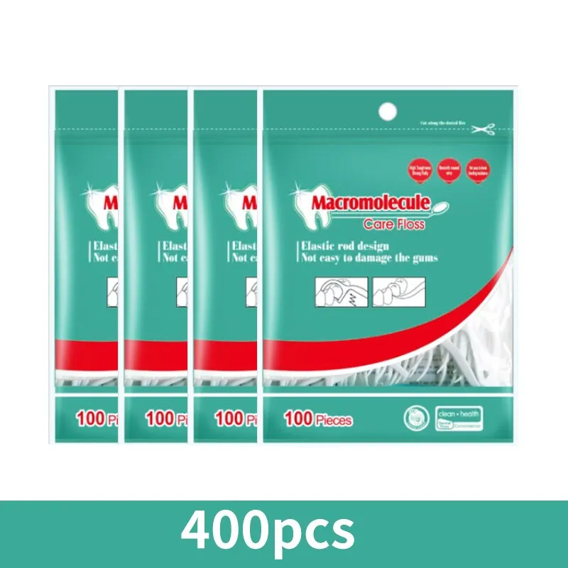 400pcs Dental Floss Picks Disposable Dental Flosser Toothpick with Threads Clean Between Brush for Tooth Floss Brush 0ral irrigator