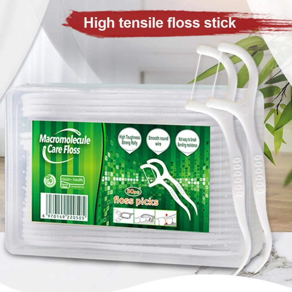50PCS/Box Dental Floss Interdental Brush Teeth Stick Toothpicks tooth thread Floss For Tooth Clean Oral Care Beauty Tools 0ral irrigator