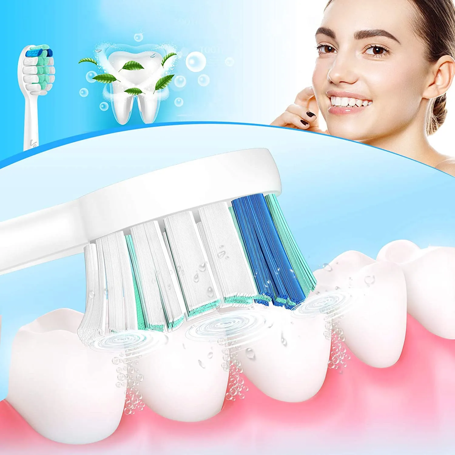 5pcs Replacement Toothbrush Heads for Philips Sonicare-Compact