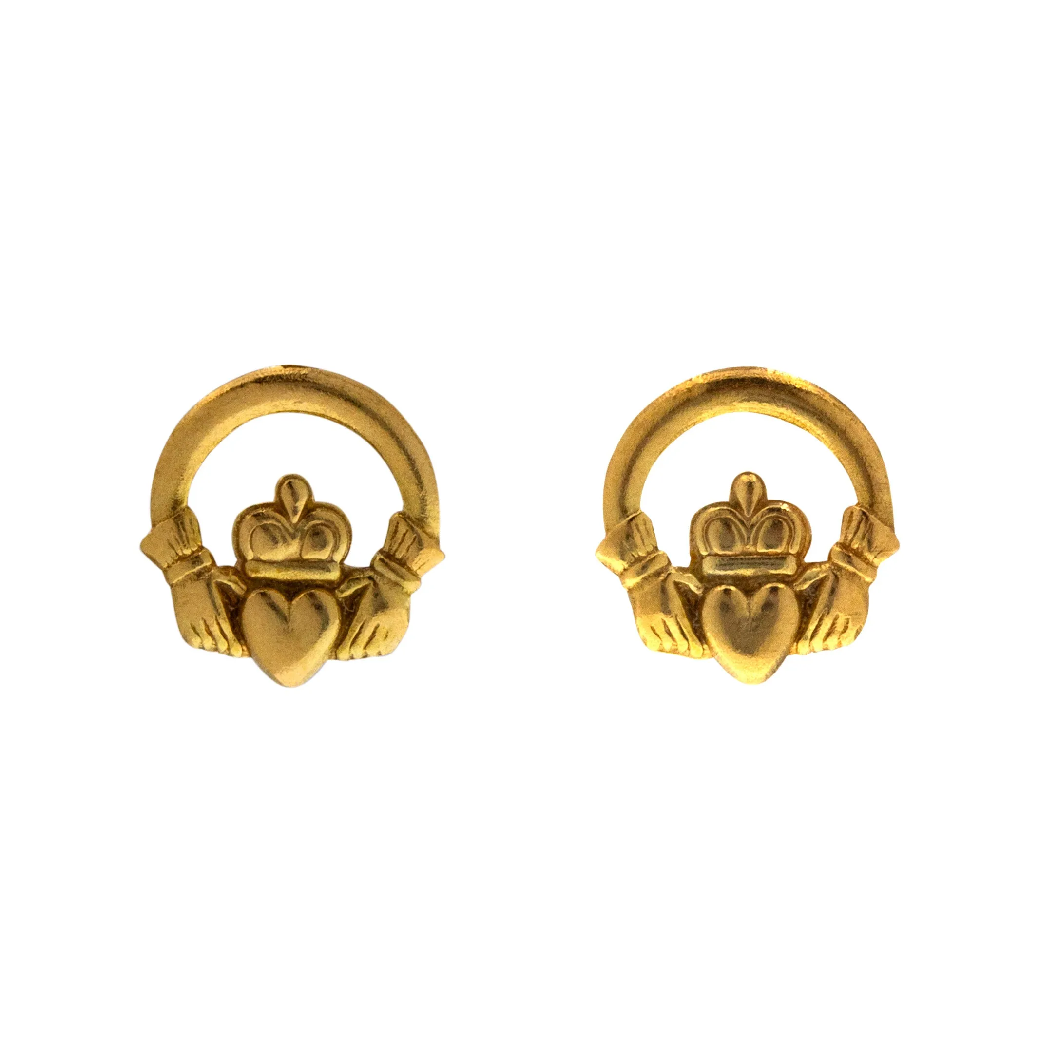 9ct Gold Mini Claddagh Stud Earrings