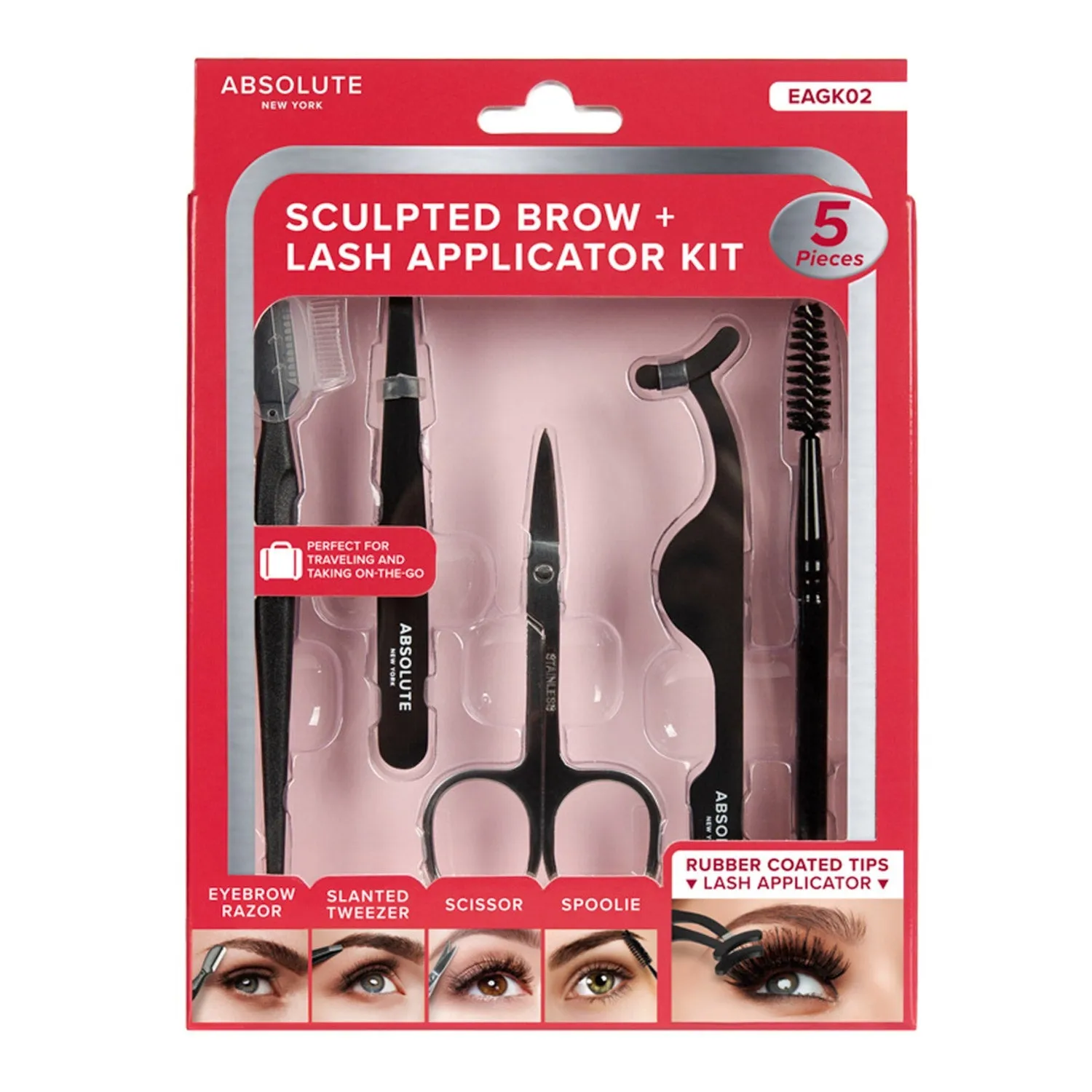 Absolute New York Sculpted Brow n Lash Applicator Kit 5 Pieces
