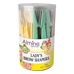 Almine Lady'S Eyebrow Razor 72Ct Asst Color