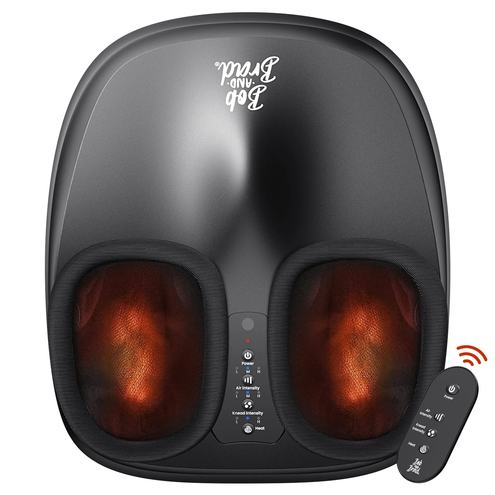 Bob and Brad Lite Foot Massager Machine with Heat and Remote, Shiatsu Deep Kneading, Delivers Relief for Tired Muscles and Plantar Fasciitis, Gifts for Men and Women, Fits Feet Up to Size 12