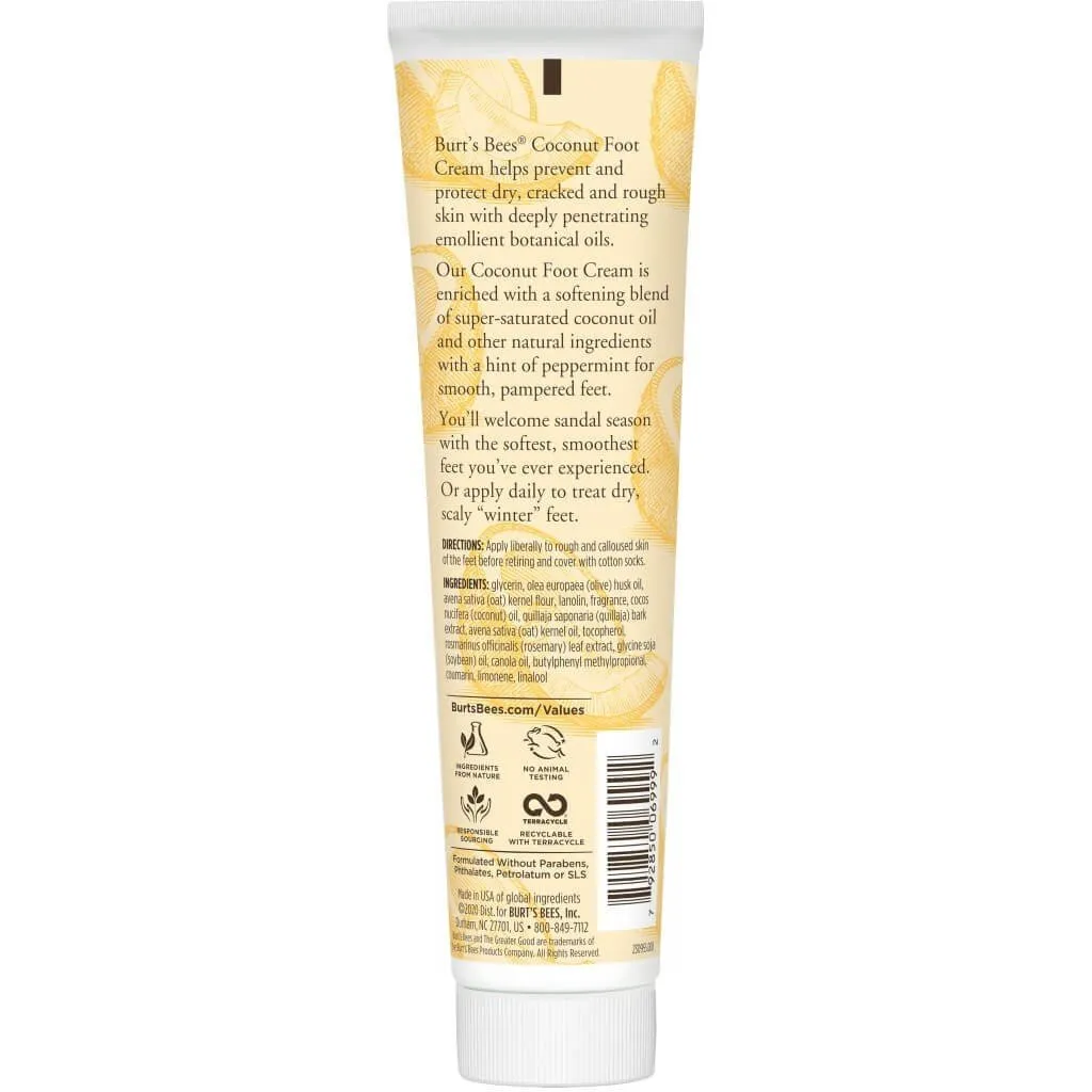 Burt's Bees Coconut Foot Creme 4 oz Cream