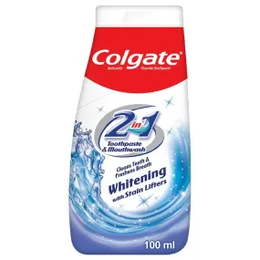 Colgate 2in1 Toothpaste & Mouthwash Whitening With Stain Lifters 100ml  - Case of 12