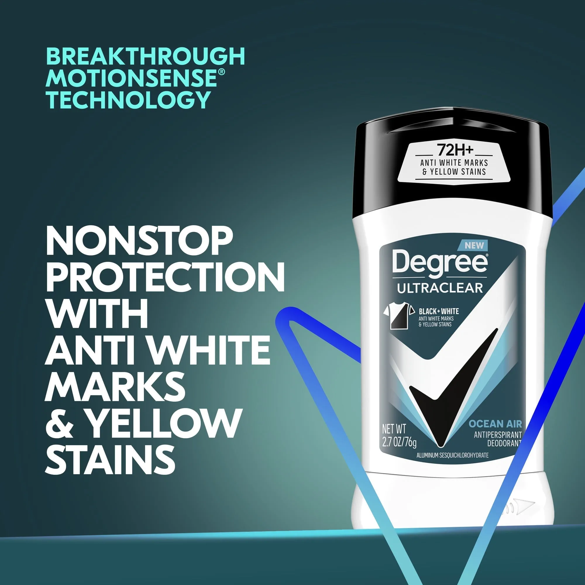 Degree Ultra Clear Long Lasting Men's Antiperspirant Deodorant Stick, Ocean Air, 2.7 oz