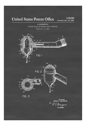 Dental Drill Patent Print - Dental Office Decor, Medical Art, Dental Art, Dentist Decor, Dental Tools, Dental Patent, Dental Drill Handpiece