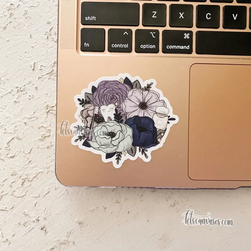 Dental Professional Inspired Florals Sticker