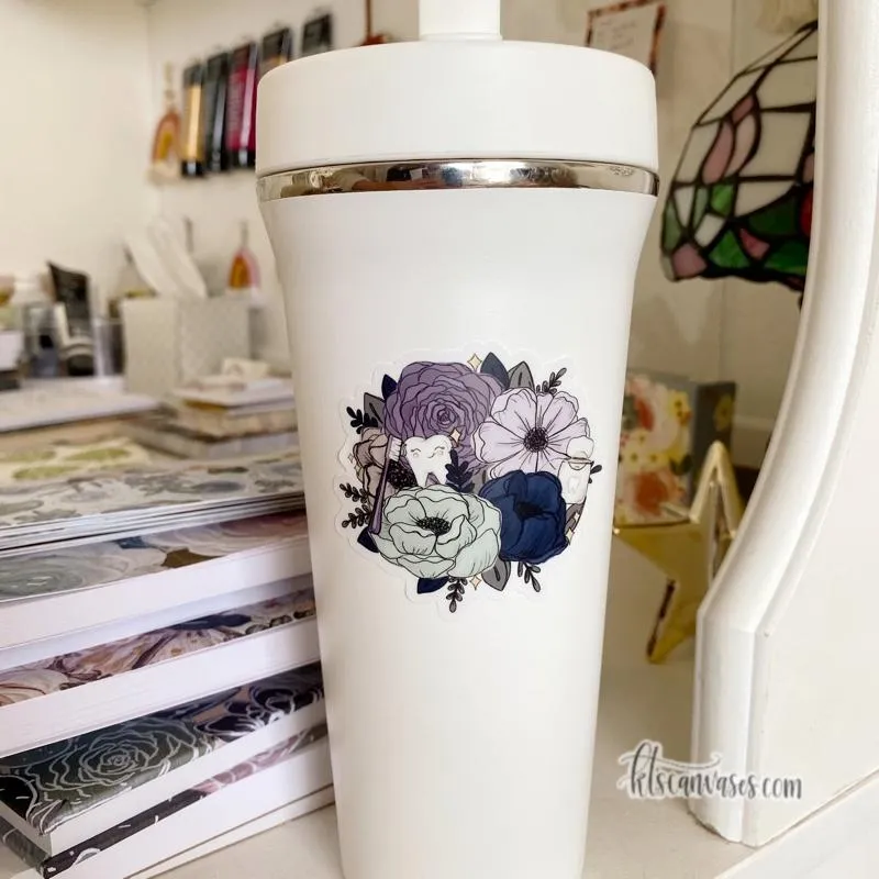 Dental Professional Inspired Florals Sticker