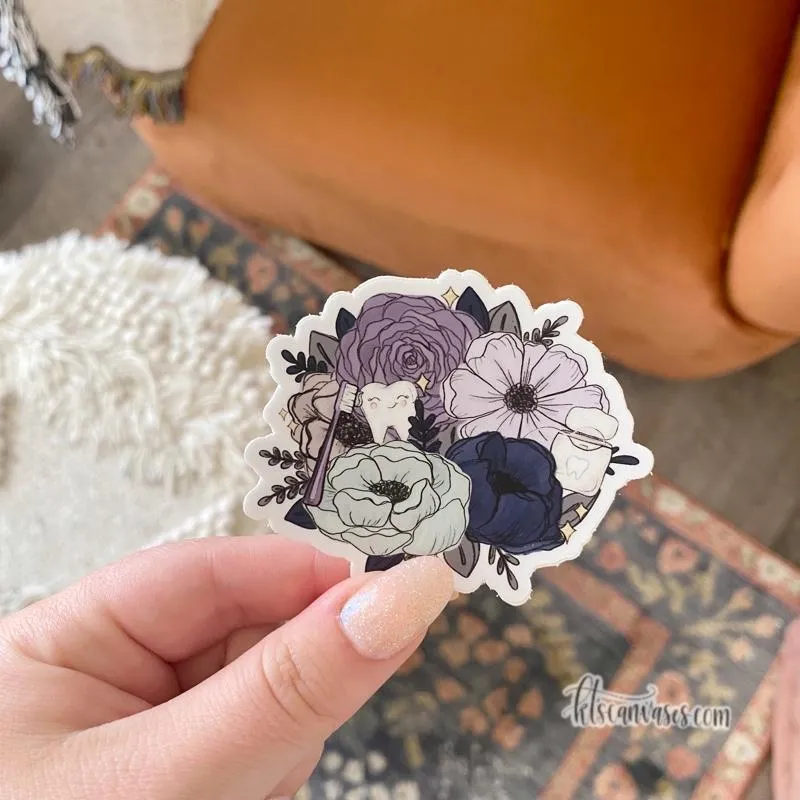 Dental Professional Inspired Florals Sticker