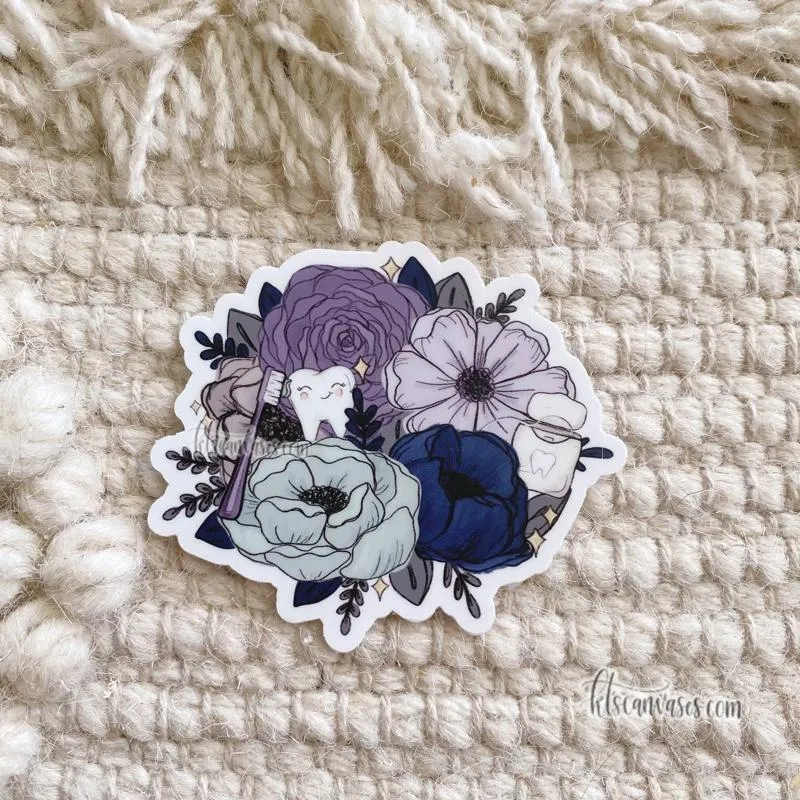 Dental Professional Inspired Florals Sticker