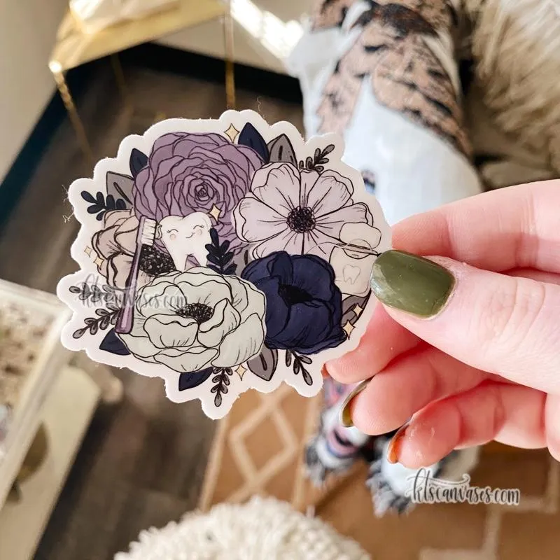 Dental Professional Inspired Florals Sticker