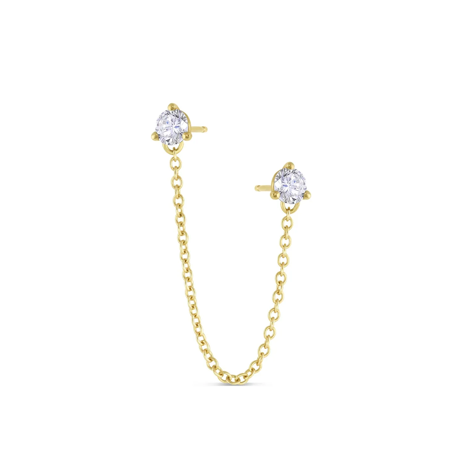 Double Birthstone Chain Earring