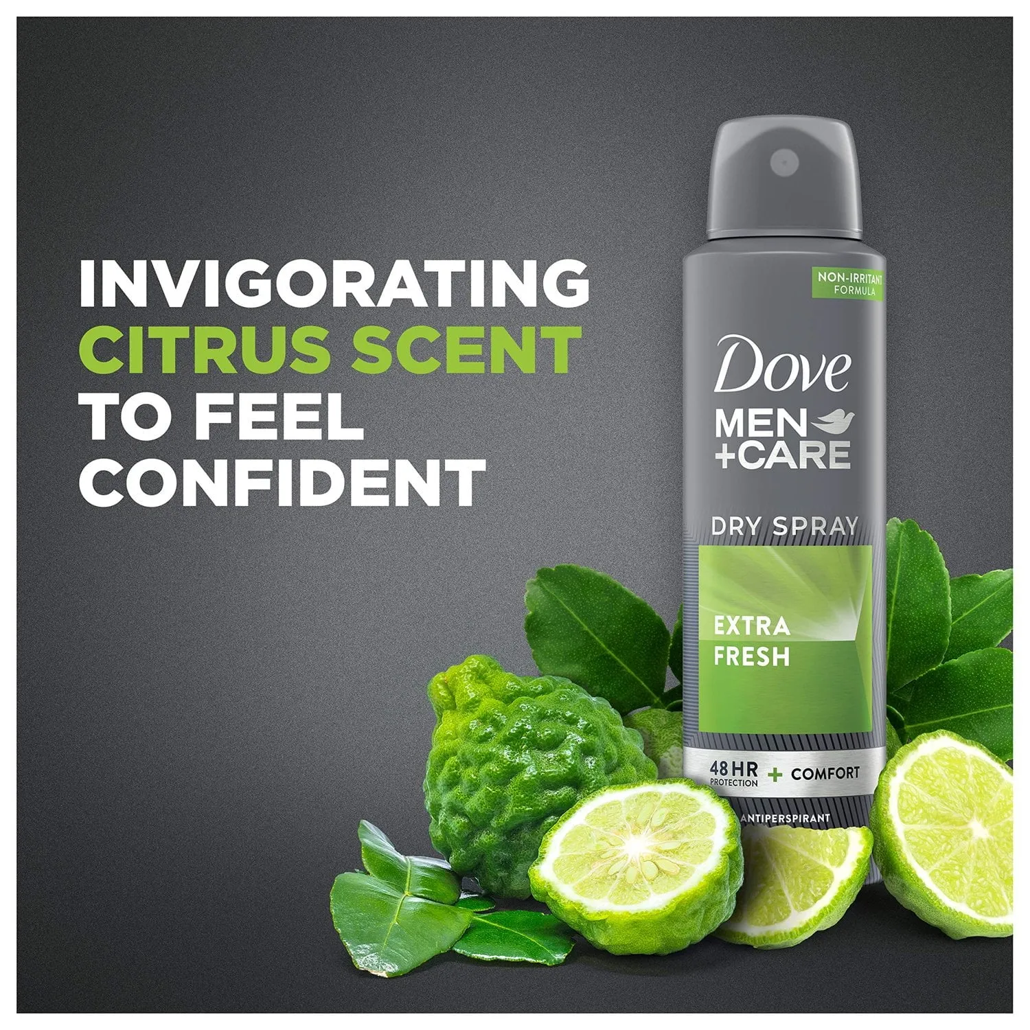 Dove Men Care Extra Fresh Long Lasting Antiperspirant Deodorant Dry Spray, Citrus, 3.8 oz