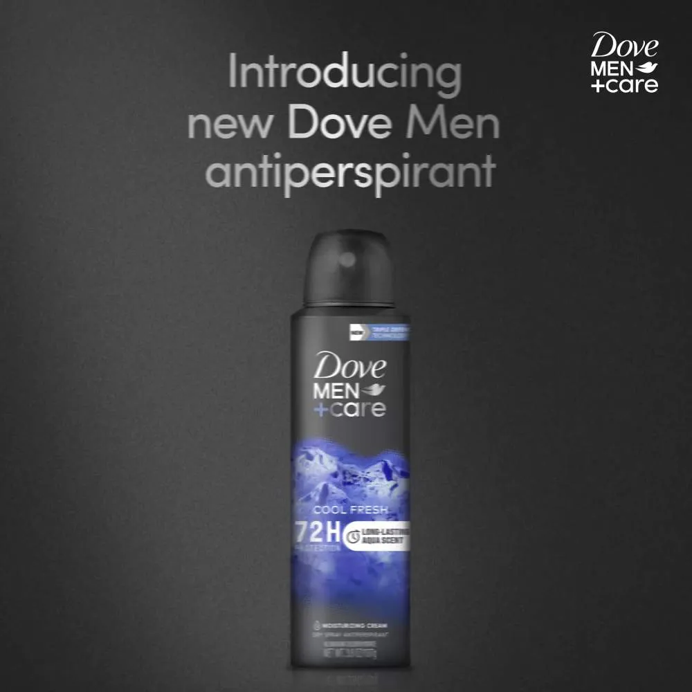 Dove Men Care Long Lasting Antiperspirant Deodorant Dry Spray, Cool Fresh, 3.8 oz