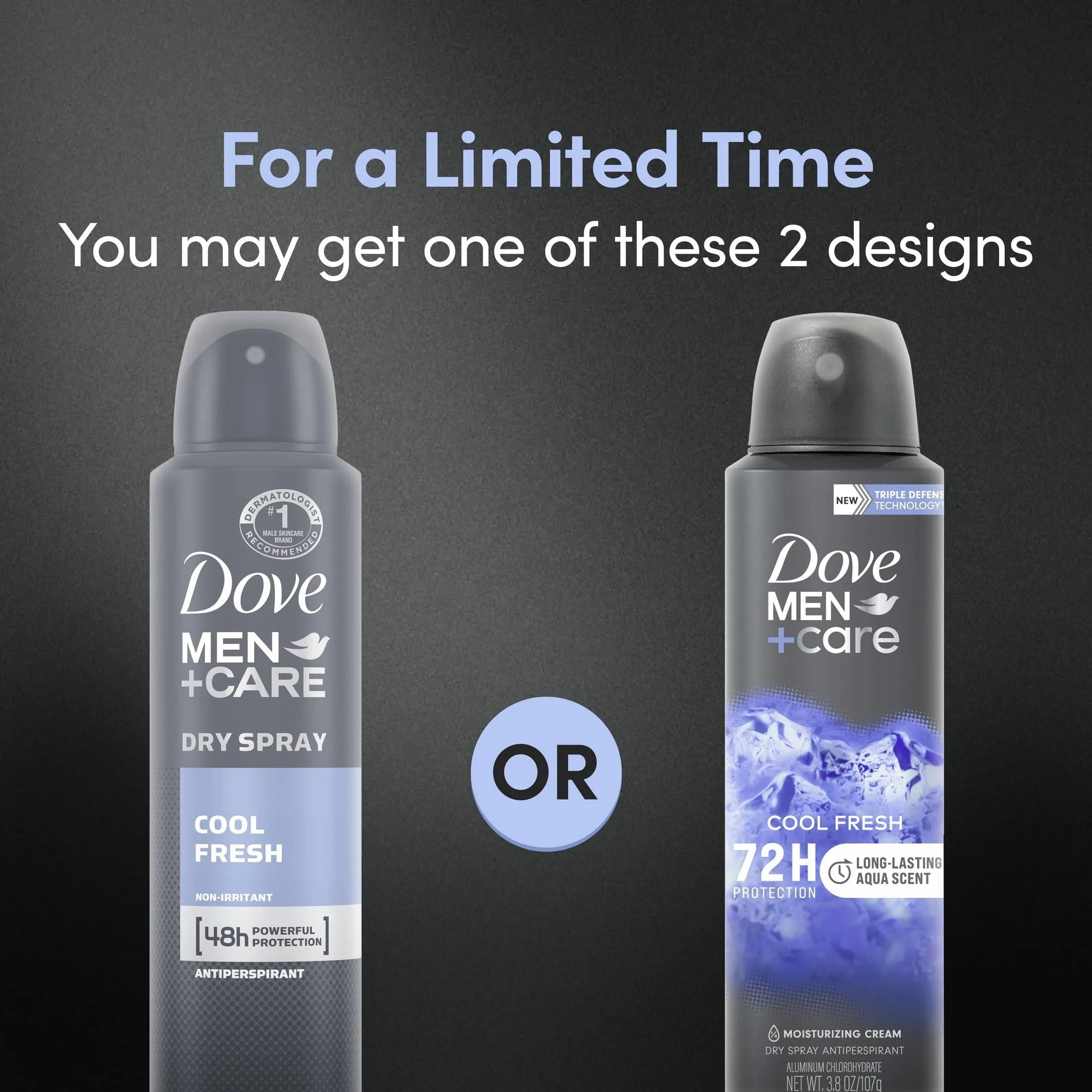 Dove Men Care Long Lasting Antiperspirant Deodorant Dry Spray, Cool Fresh, 3.8 oz