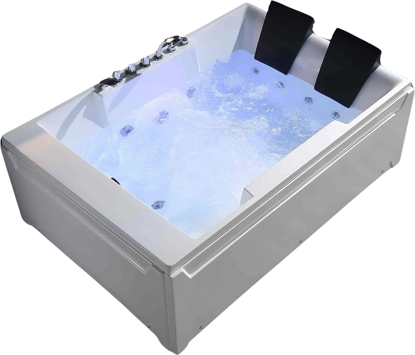 Empava Bathtub 72" Alcove Whirlpool 2-Person with LED Lights and Left Drain Rectangular New