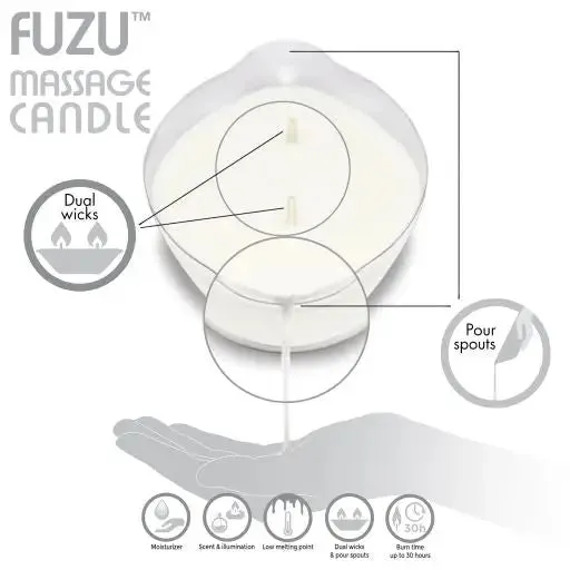 Fuzu Massage Candle Eucalyptus Calm White 4 oz.