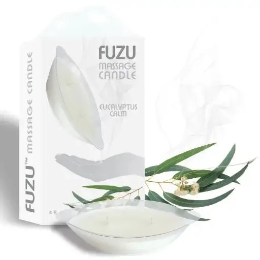 Fuzu Massage Candle Eucalyptus Calm White 4 oz.