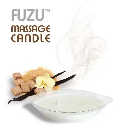 Fuzu Massage Candle Warm Vanilla Sugar White 4 oz.