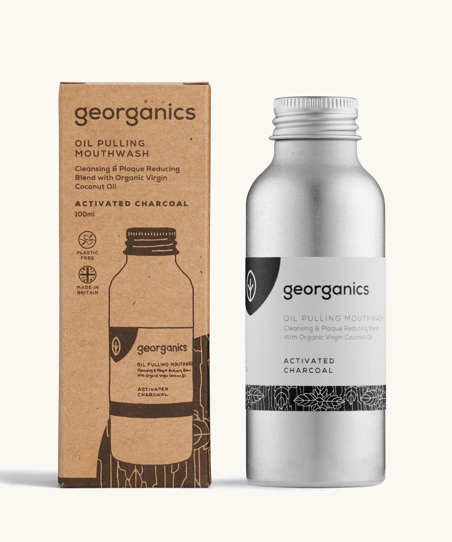 Georganics Oil Pulling Mouthwash - Charcoal 100ml