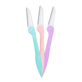 Glamza Eyebrow and Dermaplaning Folding Razor - 2 Pack and 3 Pack