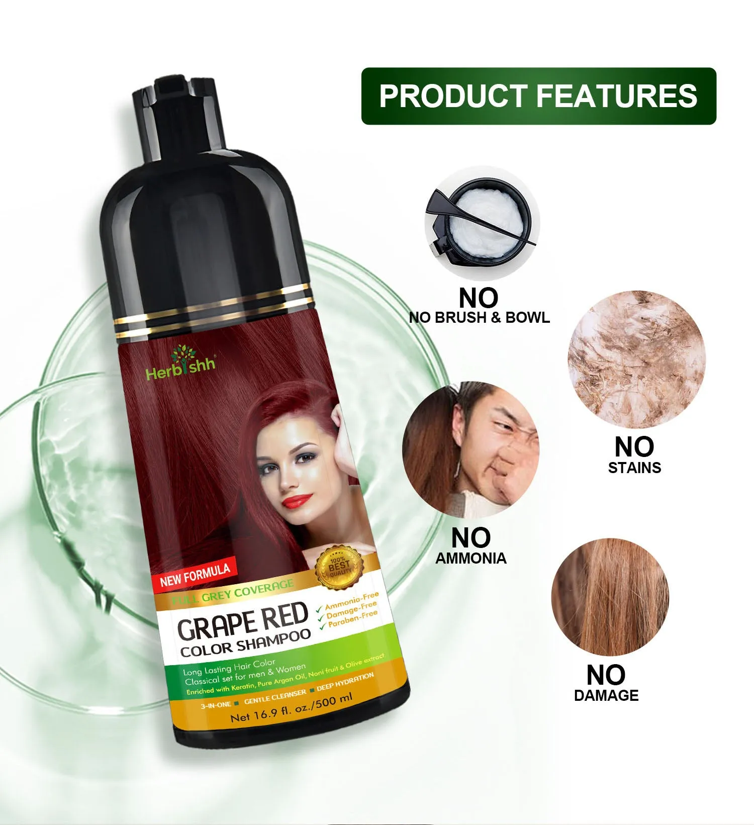Grape Red Herbishh Color Shampoo