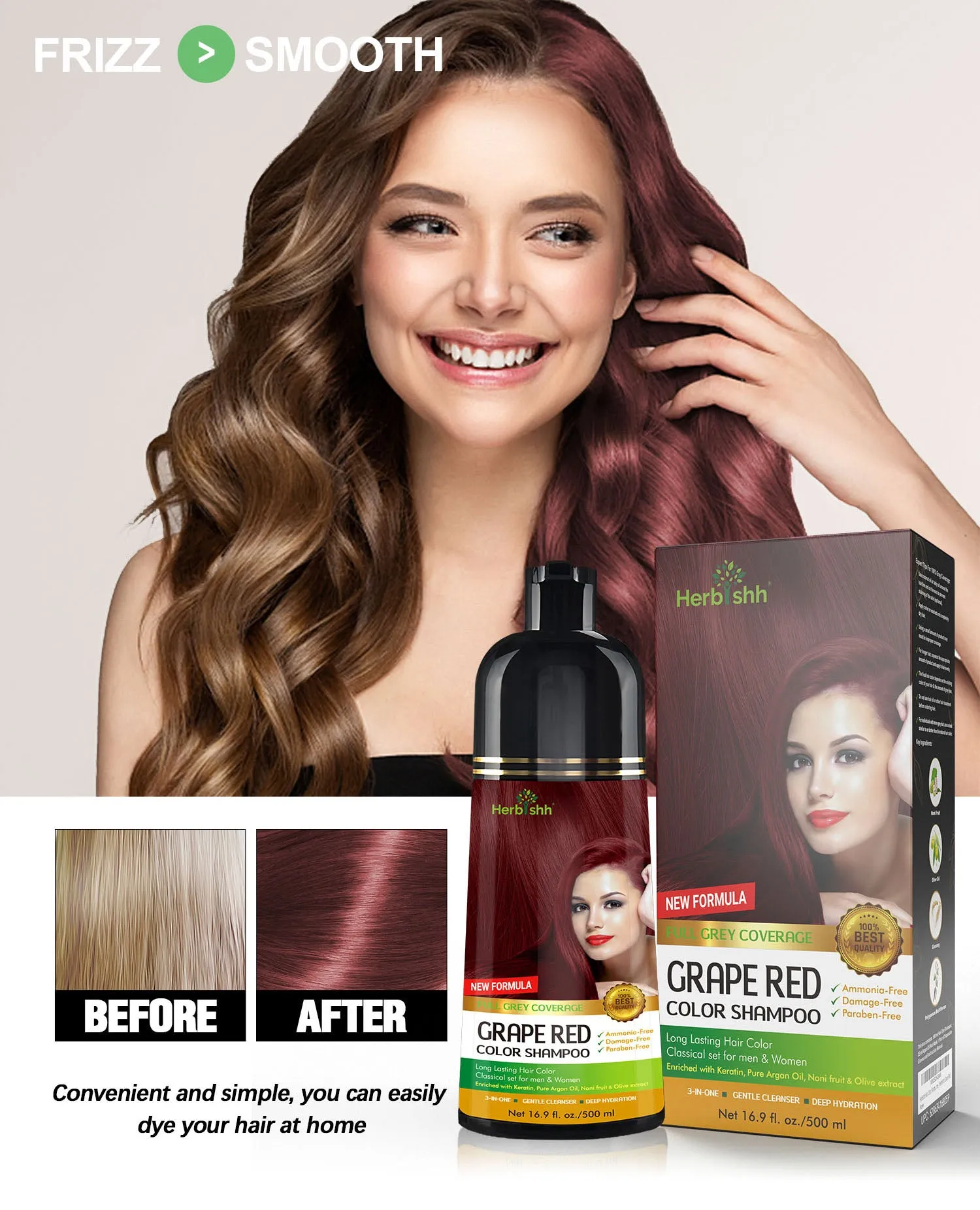 Grape Red Herbishh Color Shampoo