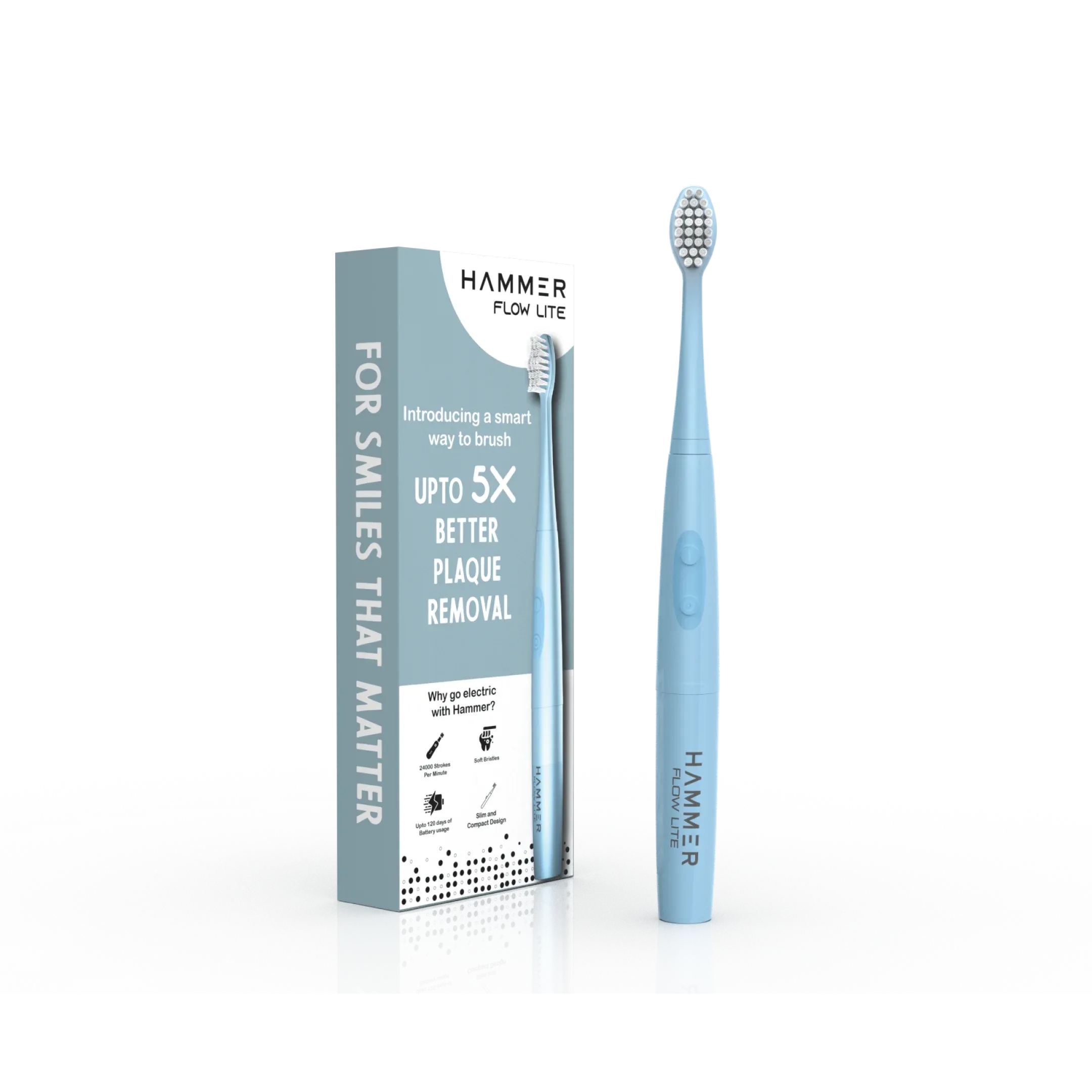Hammer Flow Lite Electric Toothbrush with 120 Days Battery Backup