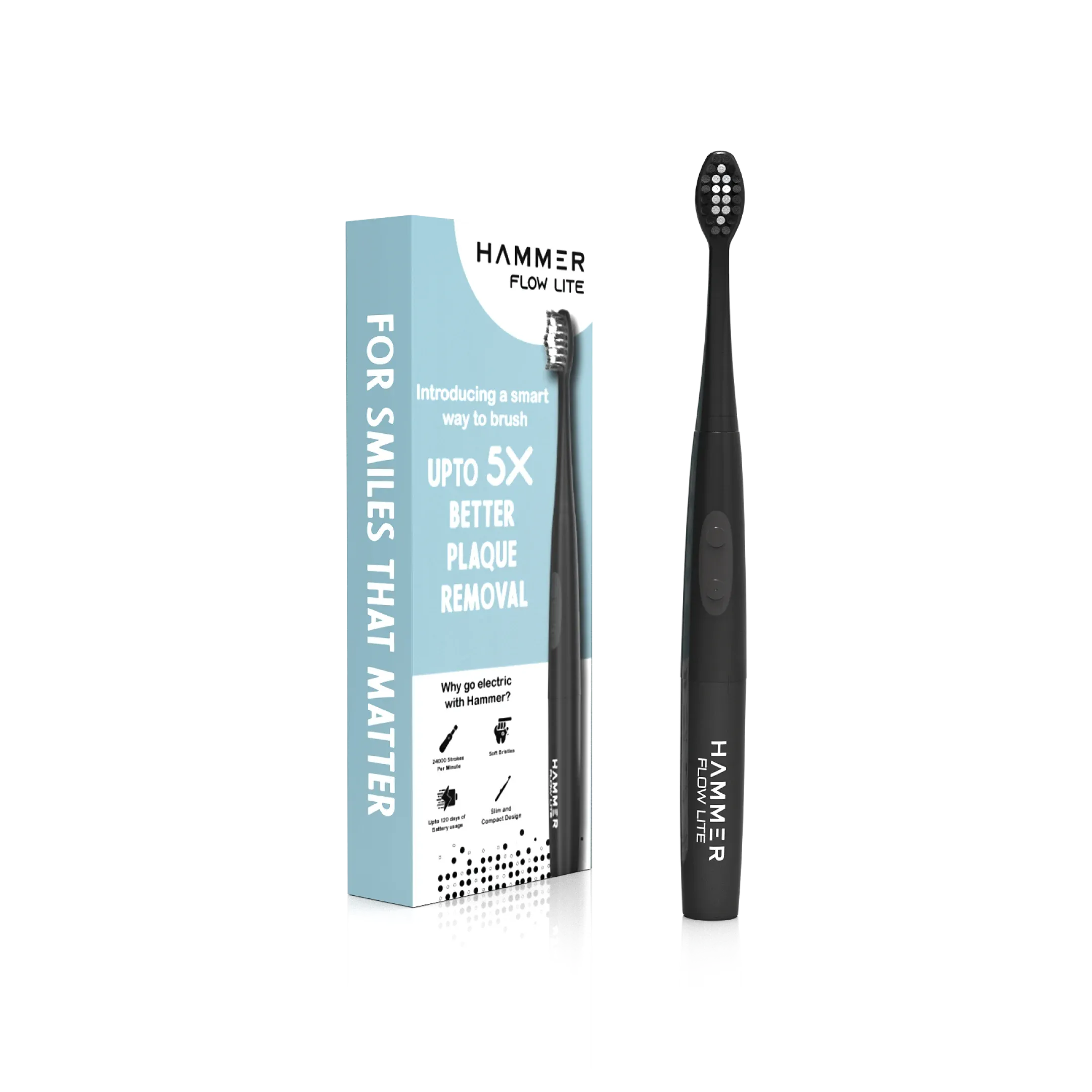 Hammer Flow Lite Electric Toothbrush with 120 Days Battery Backup