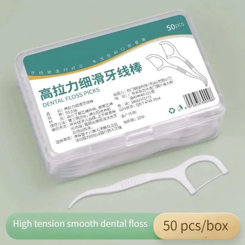 High-Tension Dental Floss Sticks: Plaque Removal on-the-go