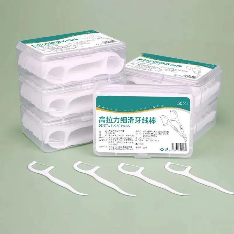 High-Tension Dental Floss Sticks: Plaque Removal on-the-go