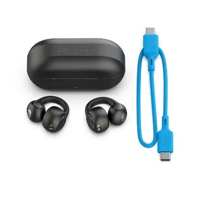 JLab Flex Open-Ear True Wireless Bluetooth Earbuds - Sleek Black