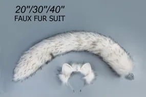 long tail butt plug tail faux fur tail plug and ear tail buttplug sextoy black white cat ear headband sex toy bdsm anime cosplay ddlg