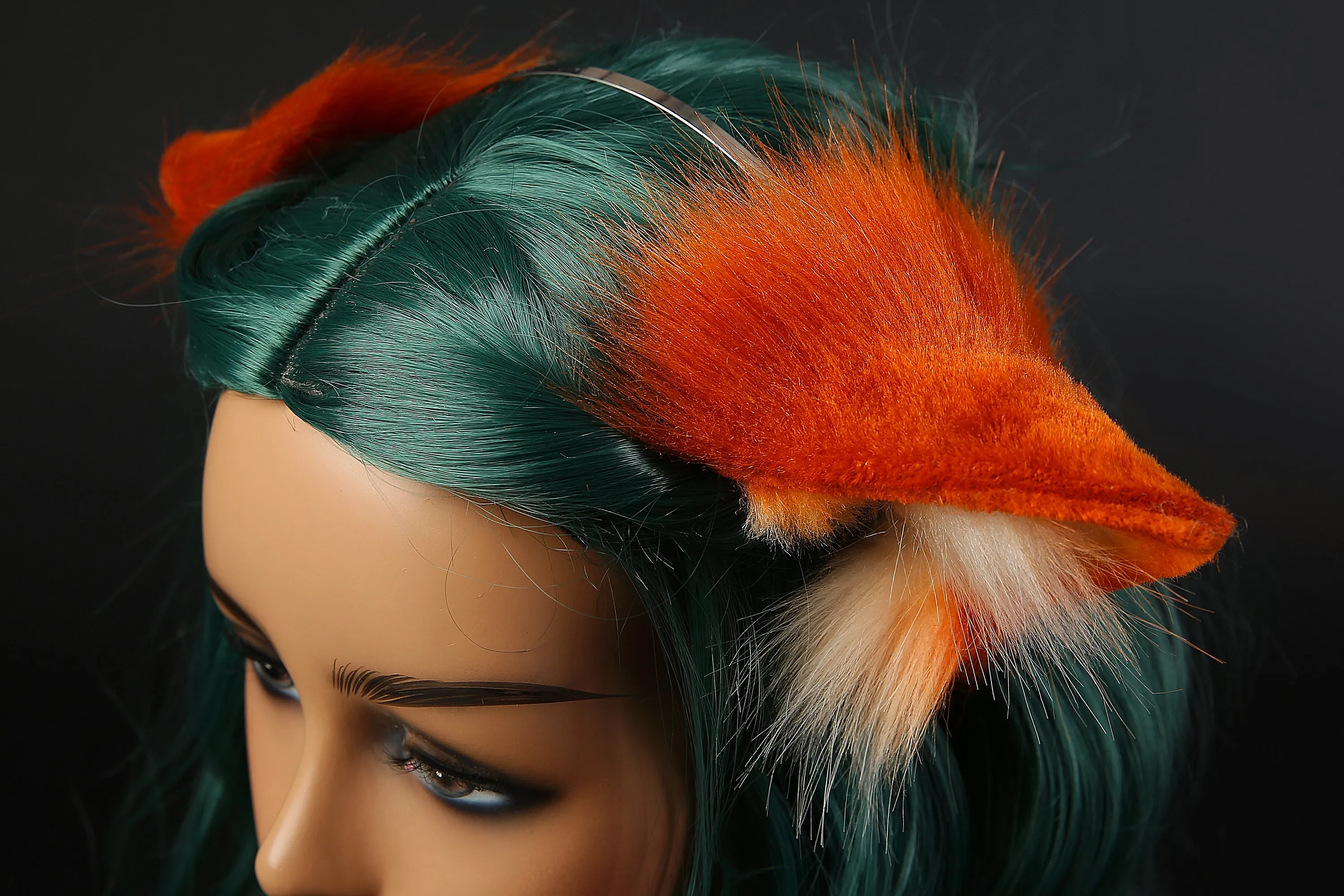 orange fox tail plug and ear neko ear and tail set neko cosplay anime wolf tail buttplug and ear kitten ear and tail plug mature