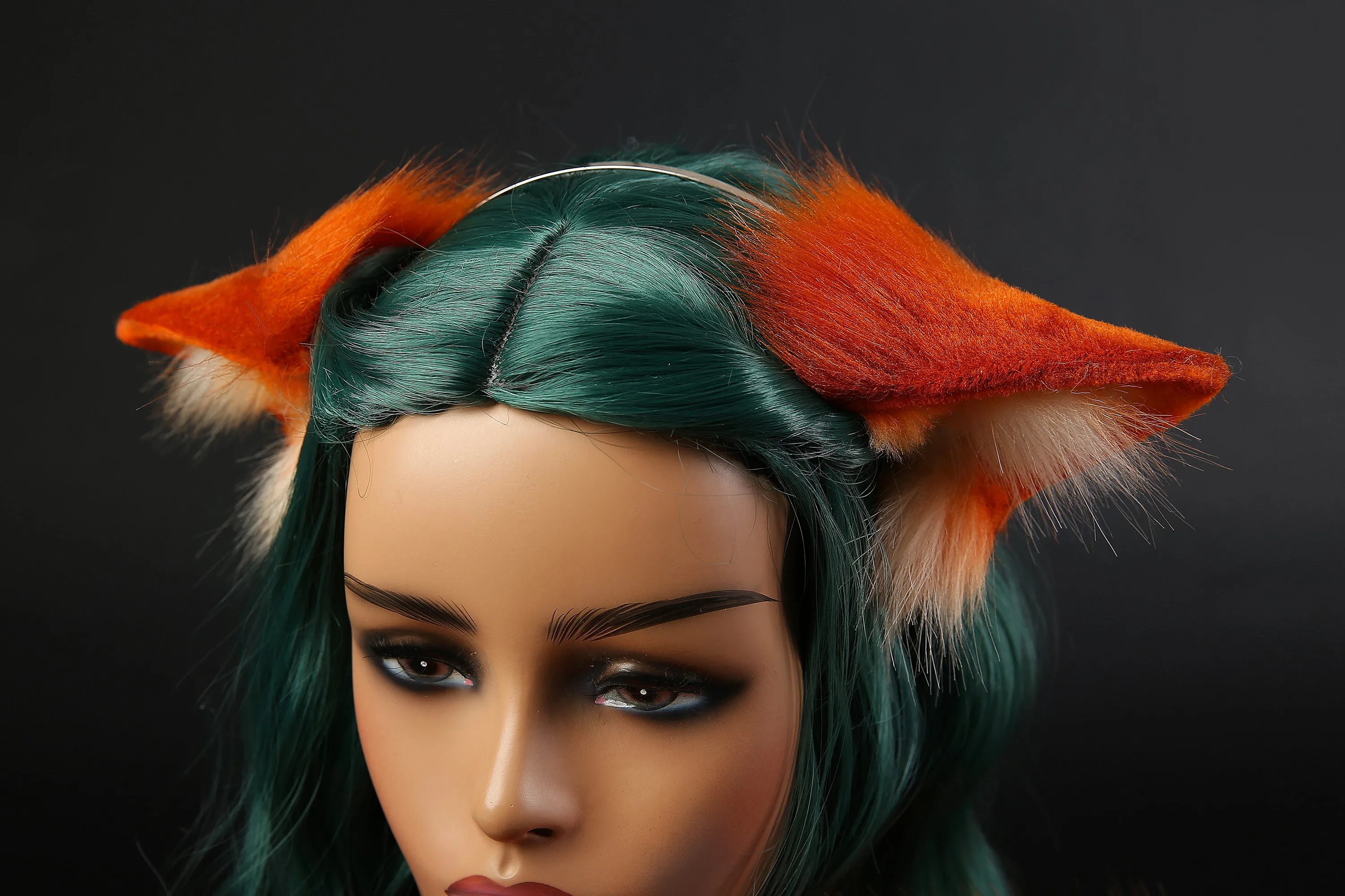 orange fox tail plug and ear neko ear and tail set neko cosplay anime wolf tail buttplug and ear kitten ear and tail plug mature