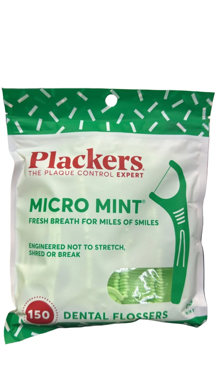 Plackers Micro Mint Dental Flossers Fresh Breath For Miles Of Smiles, Engineered Not To Stretch Shred Or Break