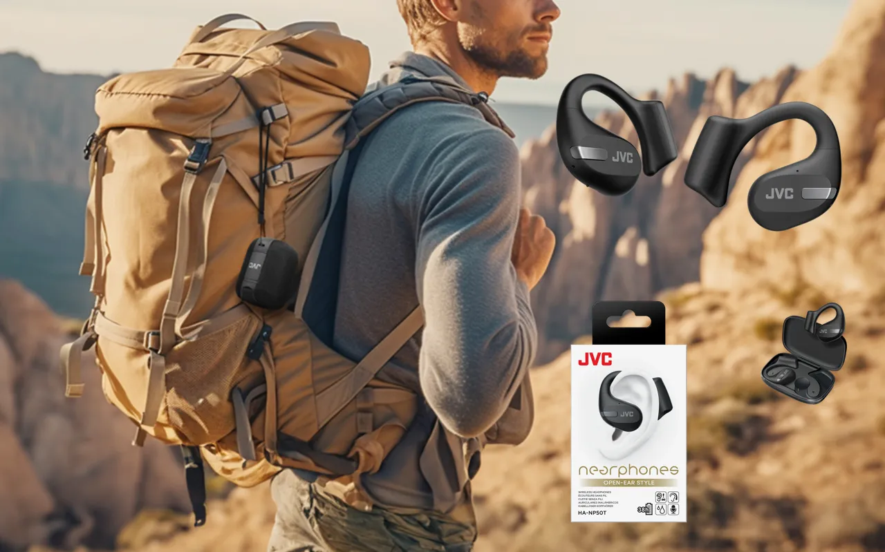 Special Bundle JVC Open Ear "Nearphones" Black   FREE Wireless Speaker