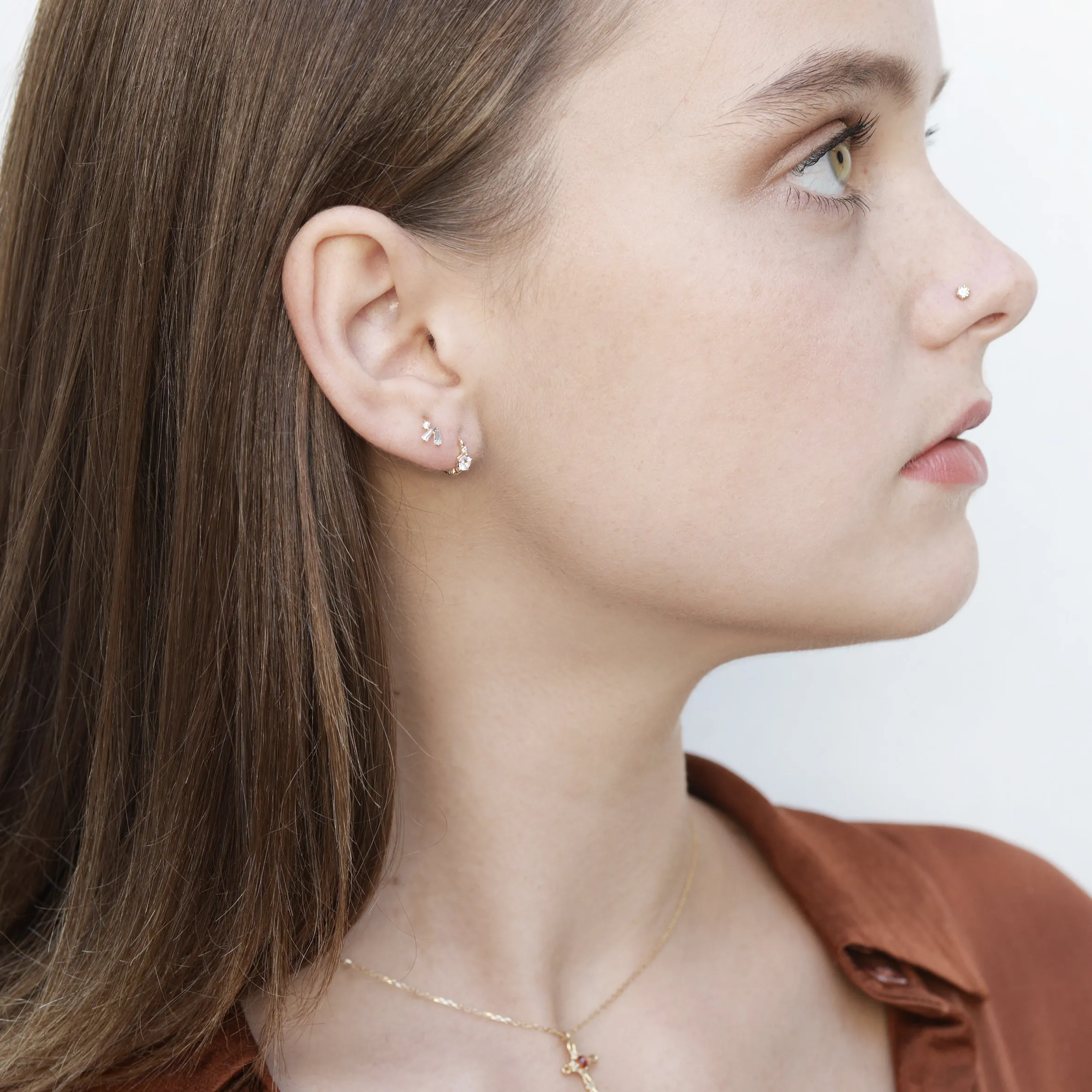 Tapered sector Piercing (small/ single) - 14K/ 18K Gold