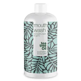Tea Tree Oil Mouth Wash for a good oral hygiene — Against bad breath and for the daily care of gingivitis, oral thrush and periodontitis
