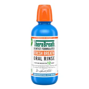 TheraBreath Fresh Breath Mouthwash, Icy Mint, Alcohol-Free, 16 fl oz