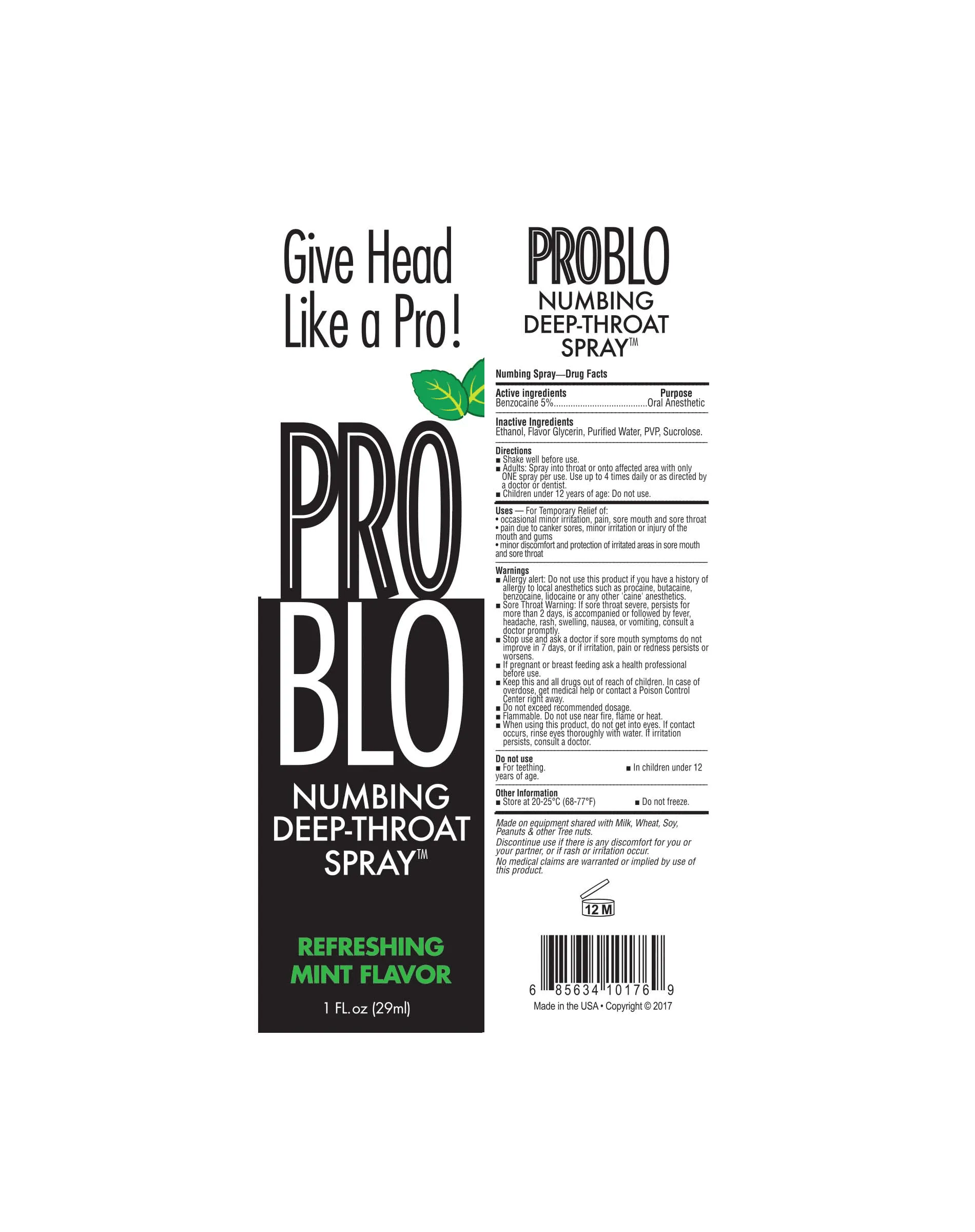 Throat Numbing Spray-Mint