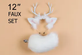 white deer tail plug and ear set cosplay deer ear and tail set pet play anime tail butt plug and ear set bdsm toy sextoy for couple