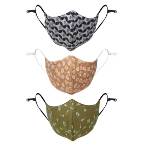Women's Printed Cotton Face Mask  - Pack of 3