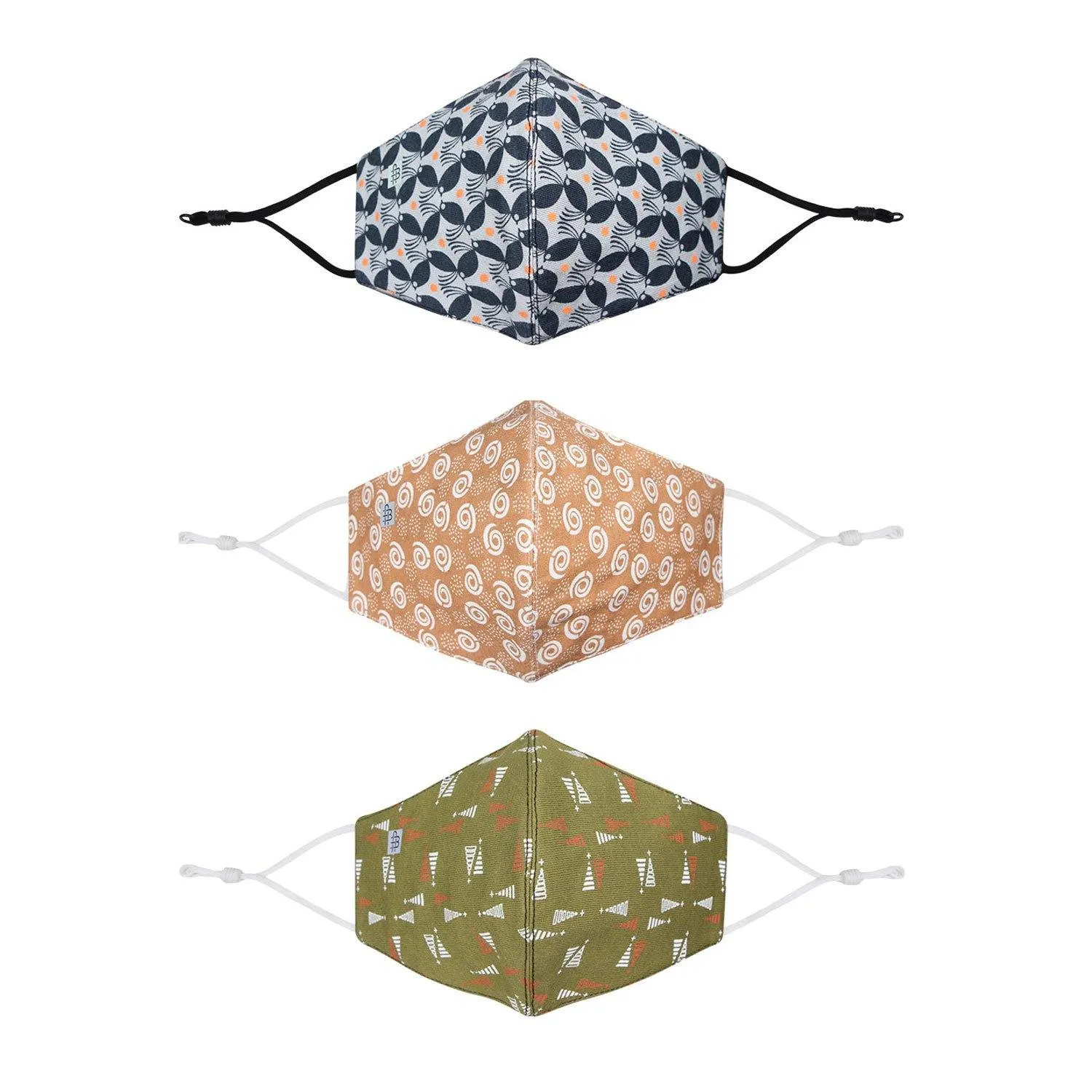 Women's Printed Cotton Face Mask  - Pack of 3